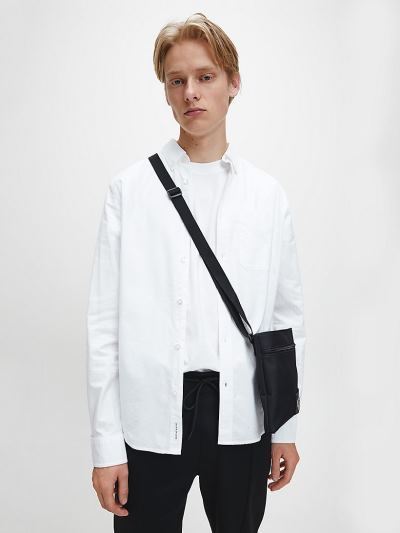 Calvin Klein Ruhák HU321283 | Calvin Klein Slim Oxford Button-Down Férfi Ing Világos Fehér